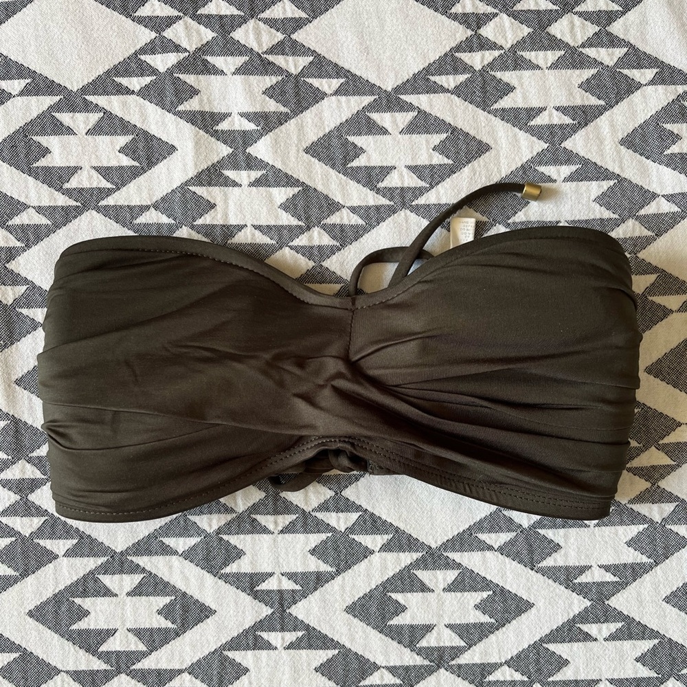 Vitamin A Twist Top Bandeau Dark Green size Md